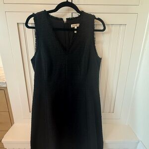 Rebecca Taylor Black Sleeveless V-Neck Shift Dress